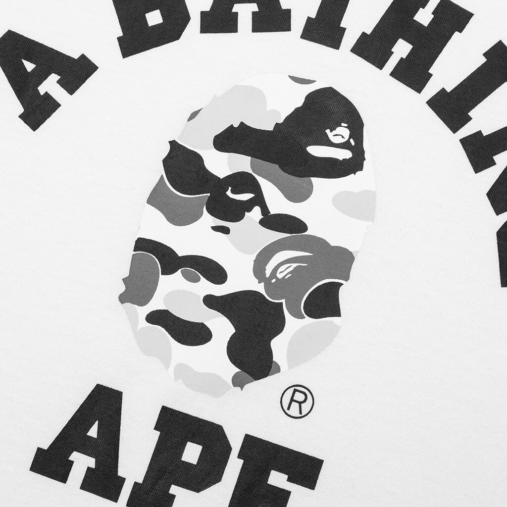 A BATHING APE ABC Camo College Tee - White/Gray