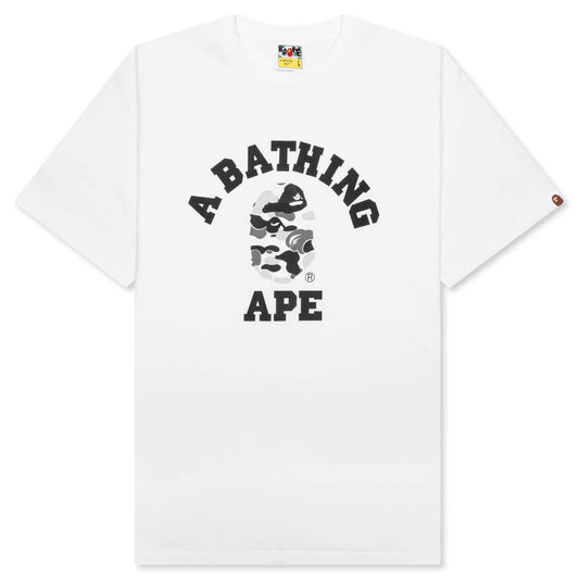 A BATHING APE ABC Camo College Tee - White/Gray