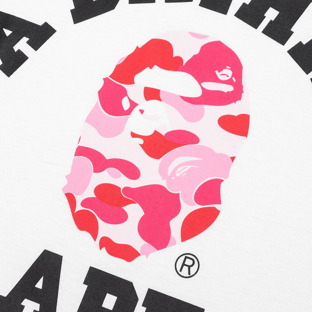 A BATHING APE ABC Camo College Tee - White/Pink