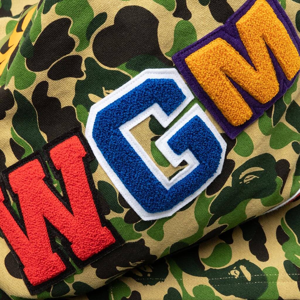 A BATHING APE Abc Camo Double Shark Full Zip Hoodie - Green