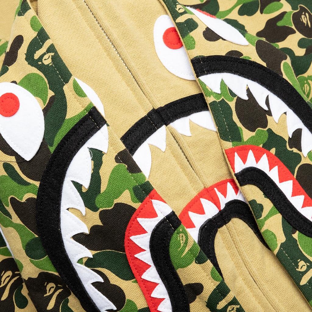 A BATHING APE Abc Camo Double Shark Full Zip Hoodie - Green