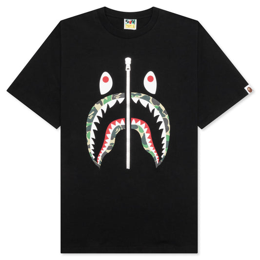 A BATHING APE ABC Camo Shark Tee - Black/Green