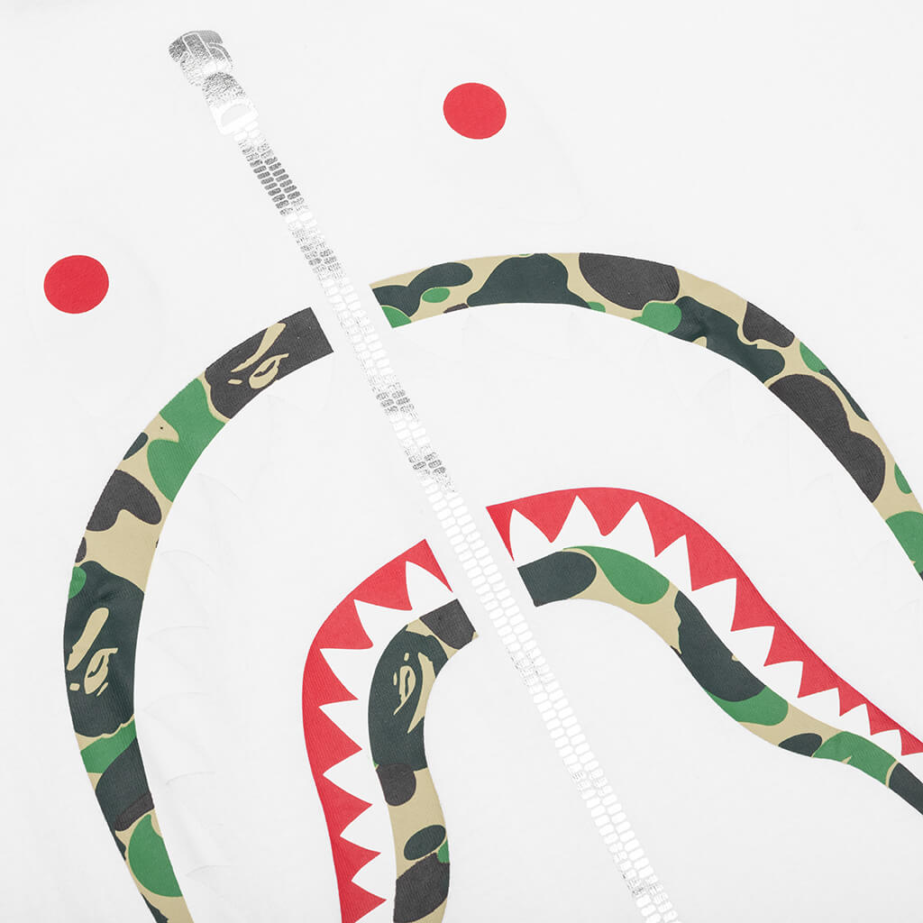 A BATHING APE ABC Camo Shark Tee - White/Green