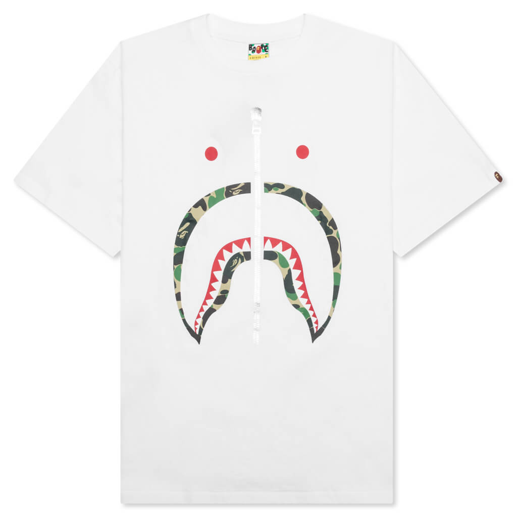 A BATHING APE ABC Camo Shark Tee - White/Green