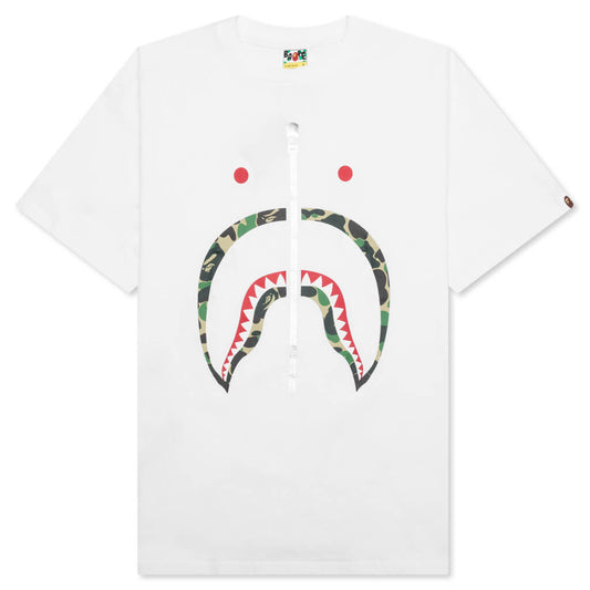A BATHING APE ABC Camo Shark Tee - White/Green