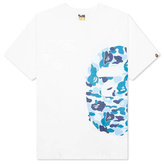 A BATHING APE Abc Camo Side Big Ape Head Tee - White/Blue