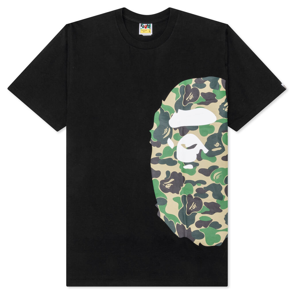 A BATHING APE Abc Camo Side Big Ape Head Tee - Black/Green