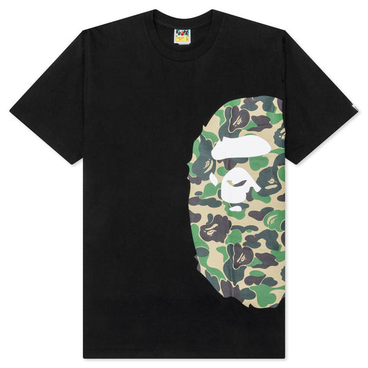 A BATHING APE Abc Camo Side Big Ape Head Tee - Black/Green