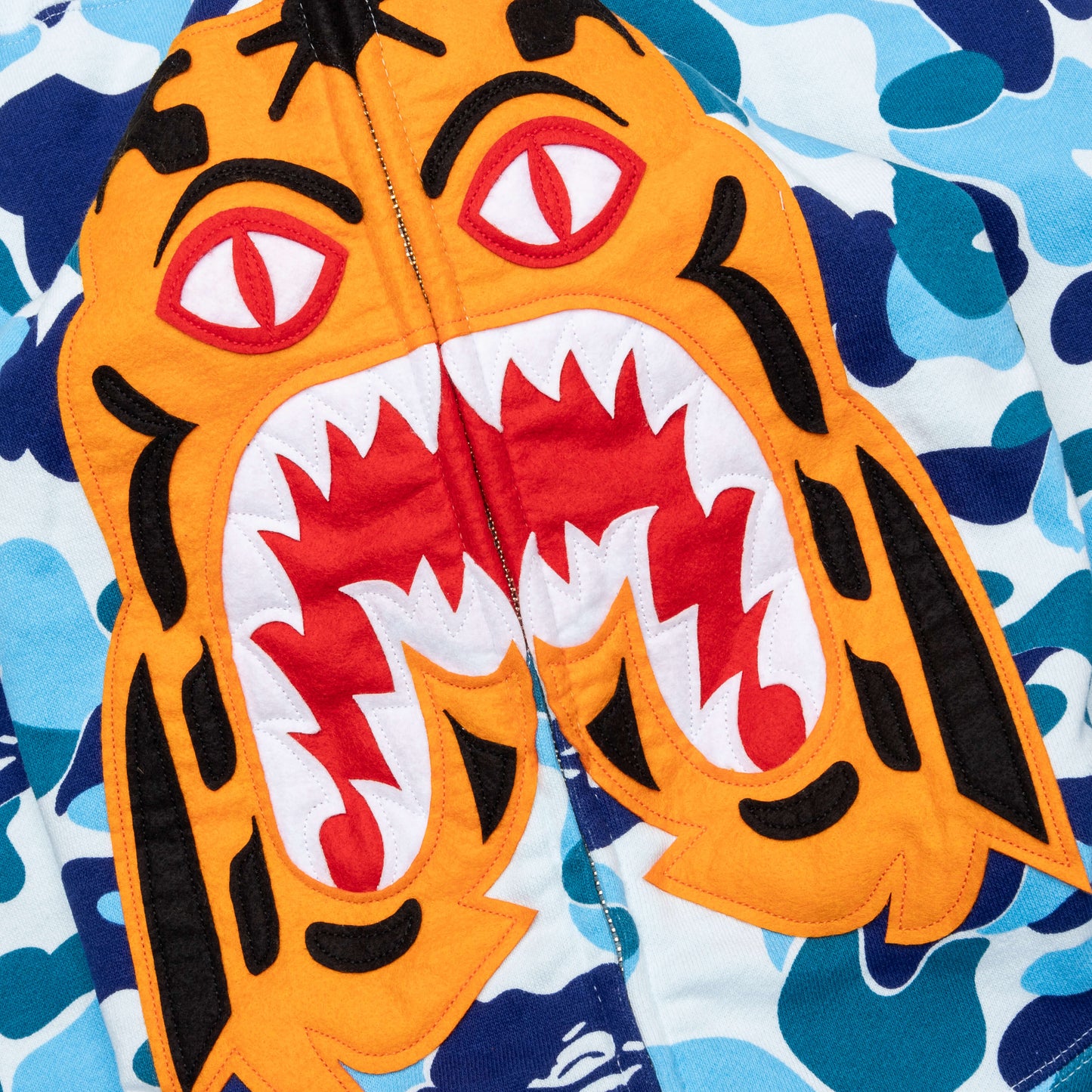A BATHING APE Abc Camo Tiger Full Zip Hoodie - Blue