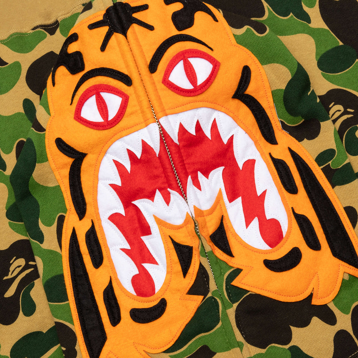 A BATHING APE Abc Camo Tiger Full Zip Hoodie - Green