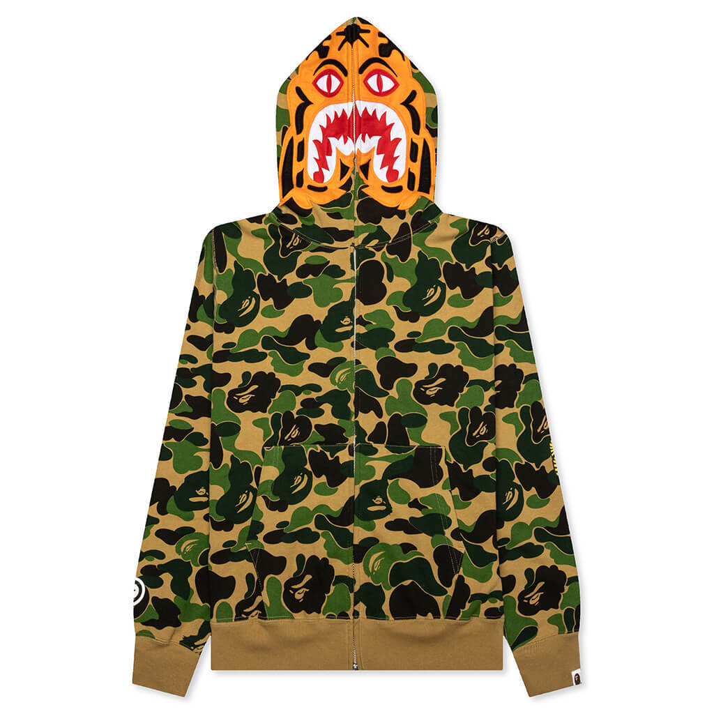 A BATHING APE Abc Camo Tiger Full Zip Hoodie - Green