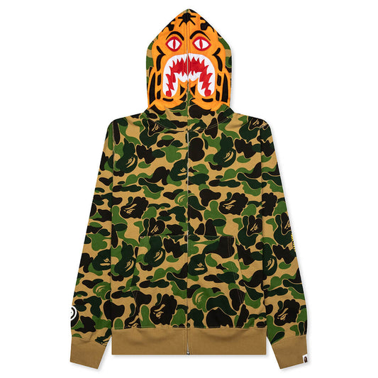 A BATHING APE Abc Camo Tiger Full Zip Hoodie - Green