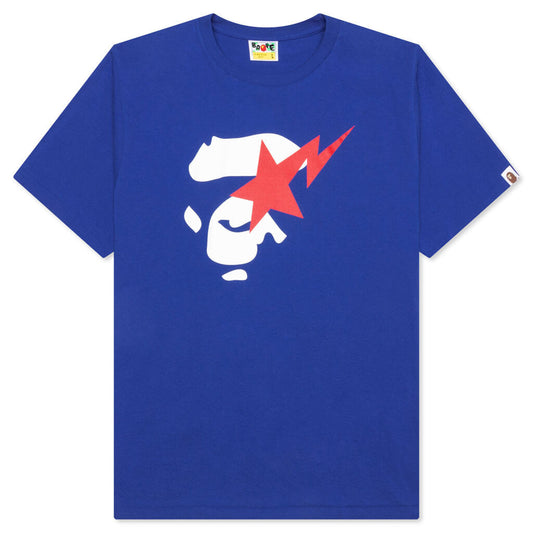 A BATHING APE Ape Face Sta Tee - Blue