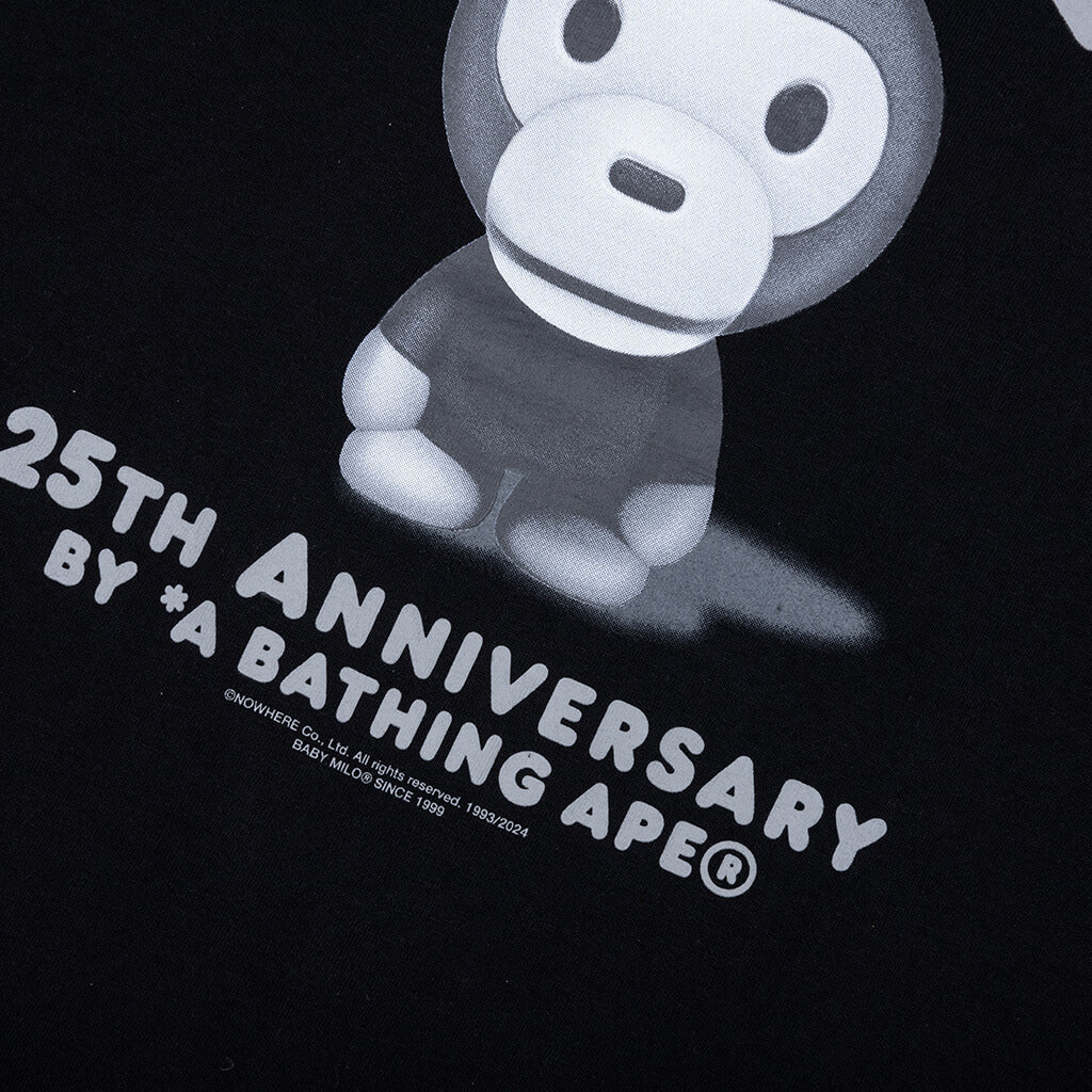 A BATHING APE Baby Milo 25th Anniversary Photo Tee - Black