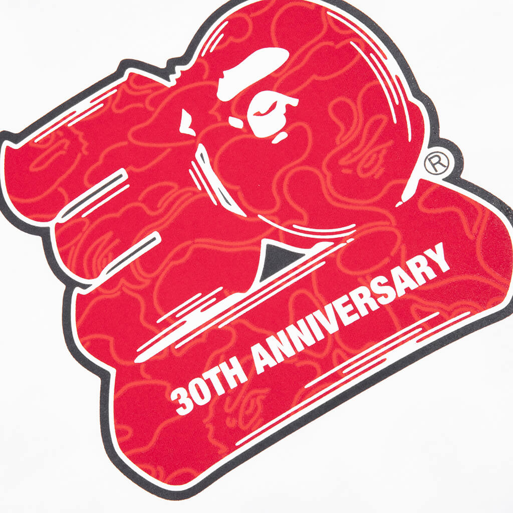 A BATHING APE Bape 30 Th Anniversary Tee #2 - White/Red