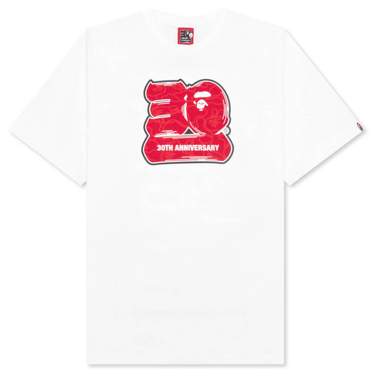 A BATHING APE Bape 30 Th Anniversary Tee #2 - White/Red
