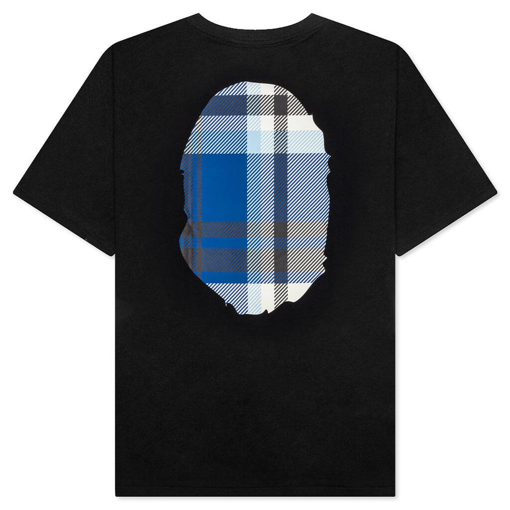 A BATHING APE Bape Check Big Ape Head Tee - Black