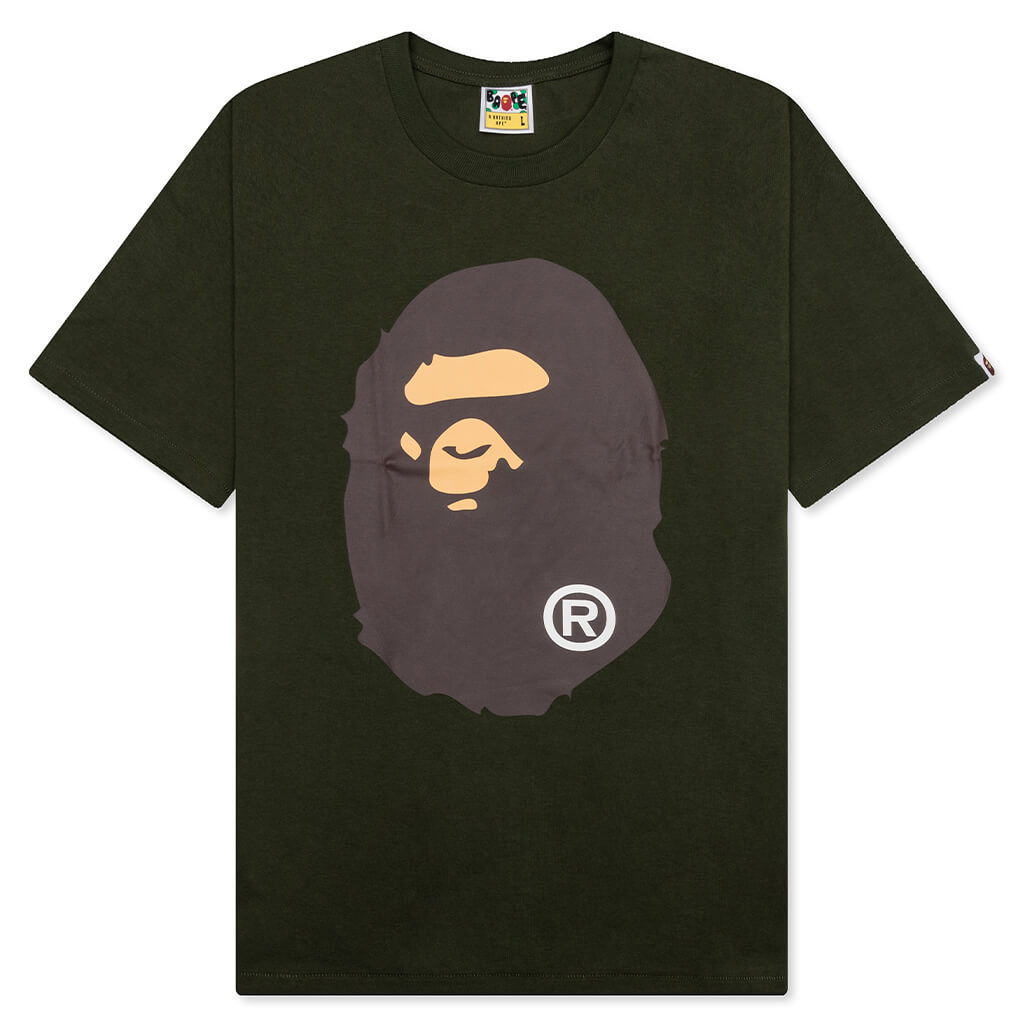 A BATHING APE Big Ape Head Tee - Olive Drab