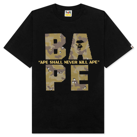A BATHING APE Bitmap Logo Tee - Black