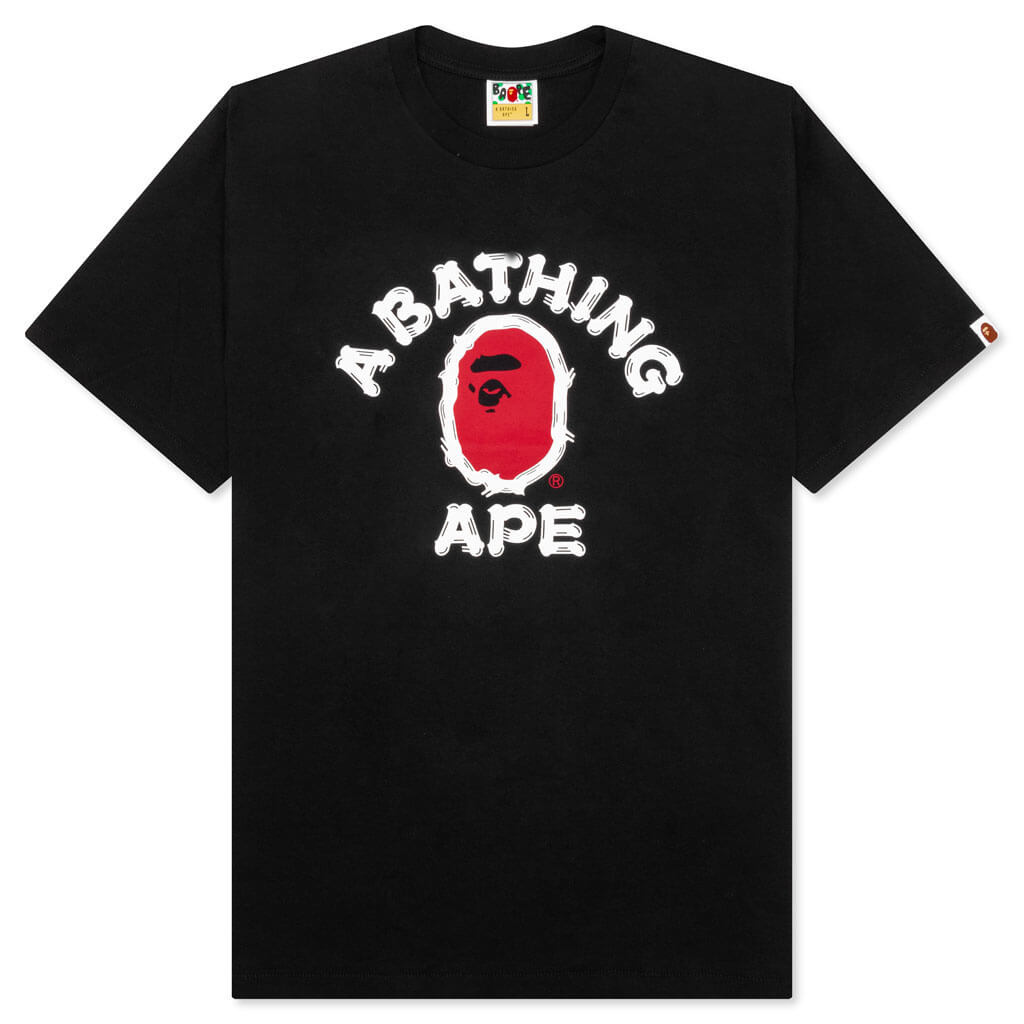 A BATHING APE Brush College Tee - Black