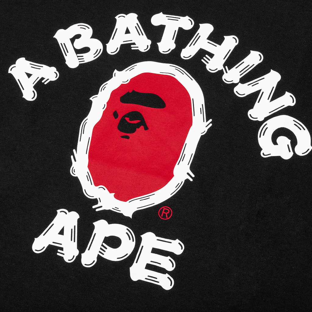 A BATHING APE Brush College Tee - Black