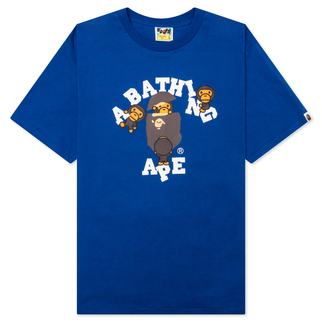 A BATHING APE College Milo Tee - Blue