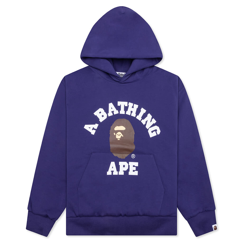 A BATHING APE College Puffy Relaxed Fit Pullover Hoodie - Blue
