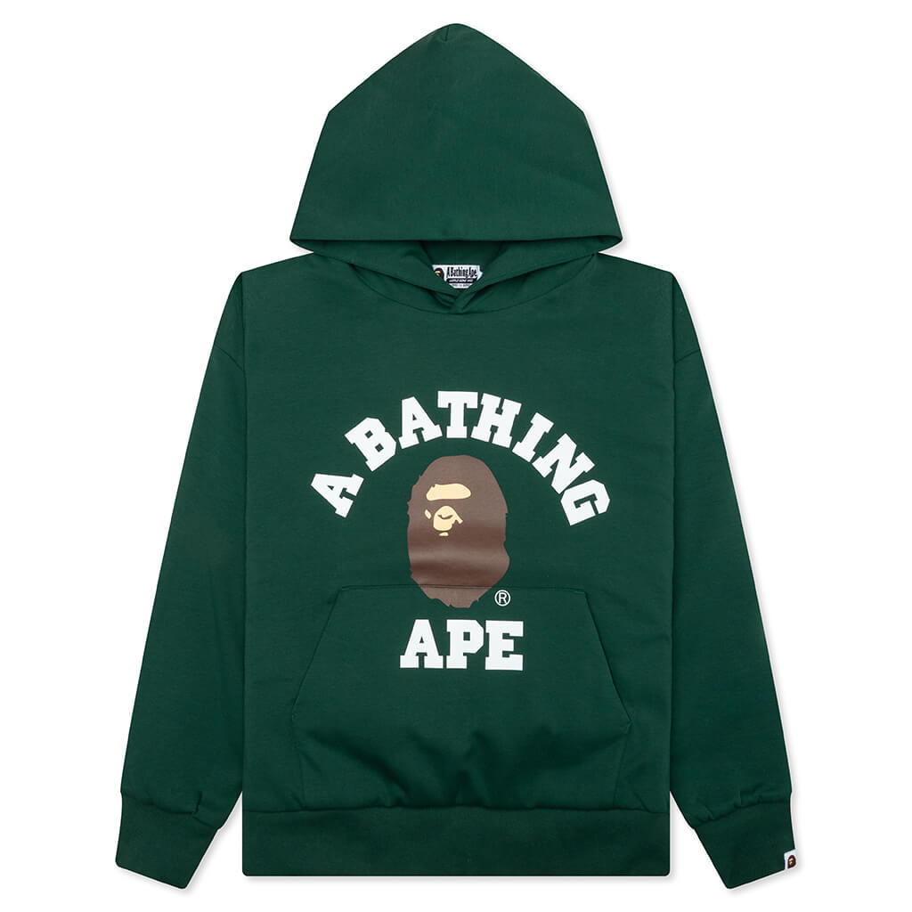 A BATHING APE College Puffy Relaxed Fit Pullover Hoodie - Green
