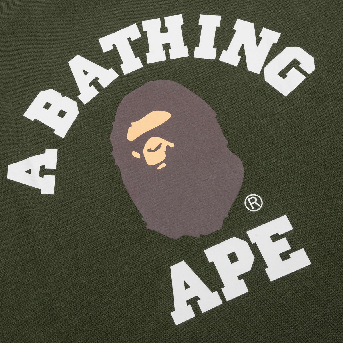 A BATHING APE College Tee - Olive Drab