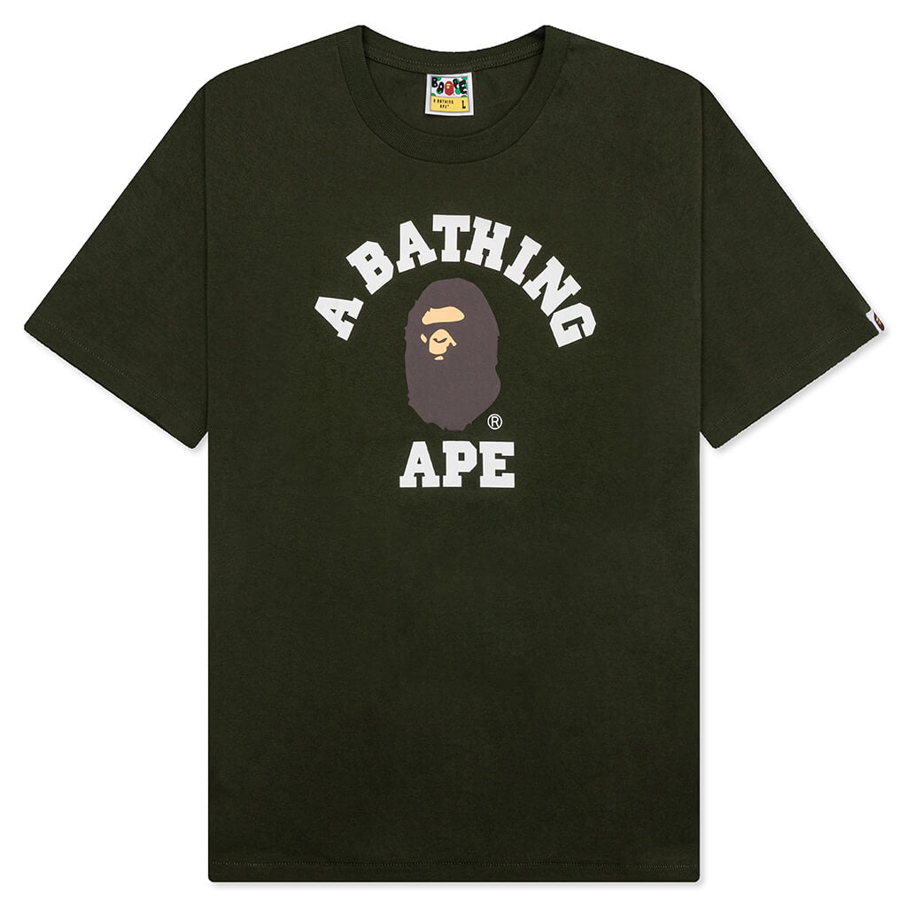 A BATHING APE College Tee - Olive Drab