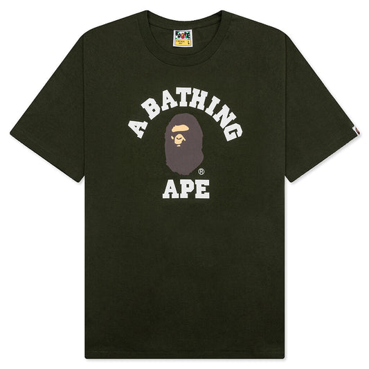 A BATHING APE College Tee - Olive Drab