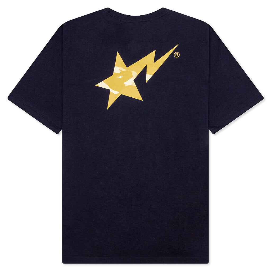A BATHING APE Color Camo Bape Sta Logo Tee - Navy