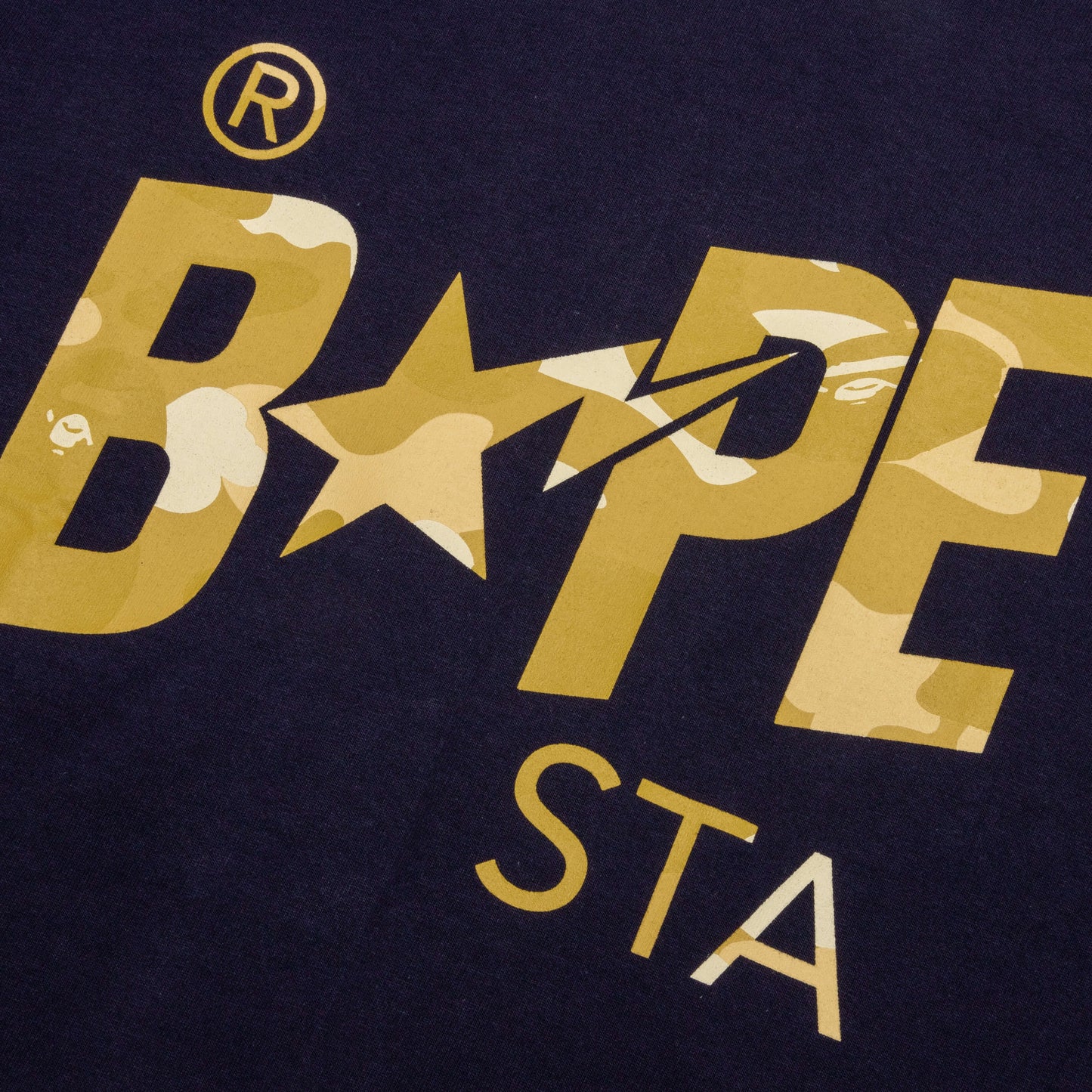 A BATHING APE Color Camo Bape Sta Logo Tee - Navy