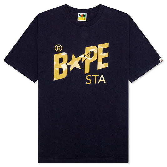 A BATHING APE Color Camo Bape Sta Logo Tee - Navy