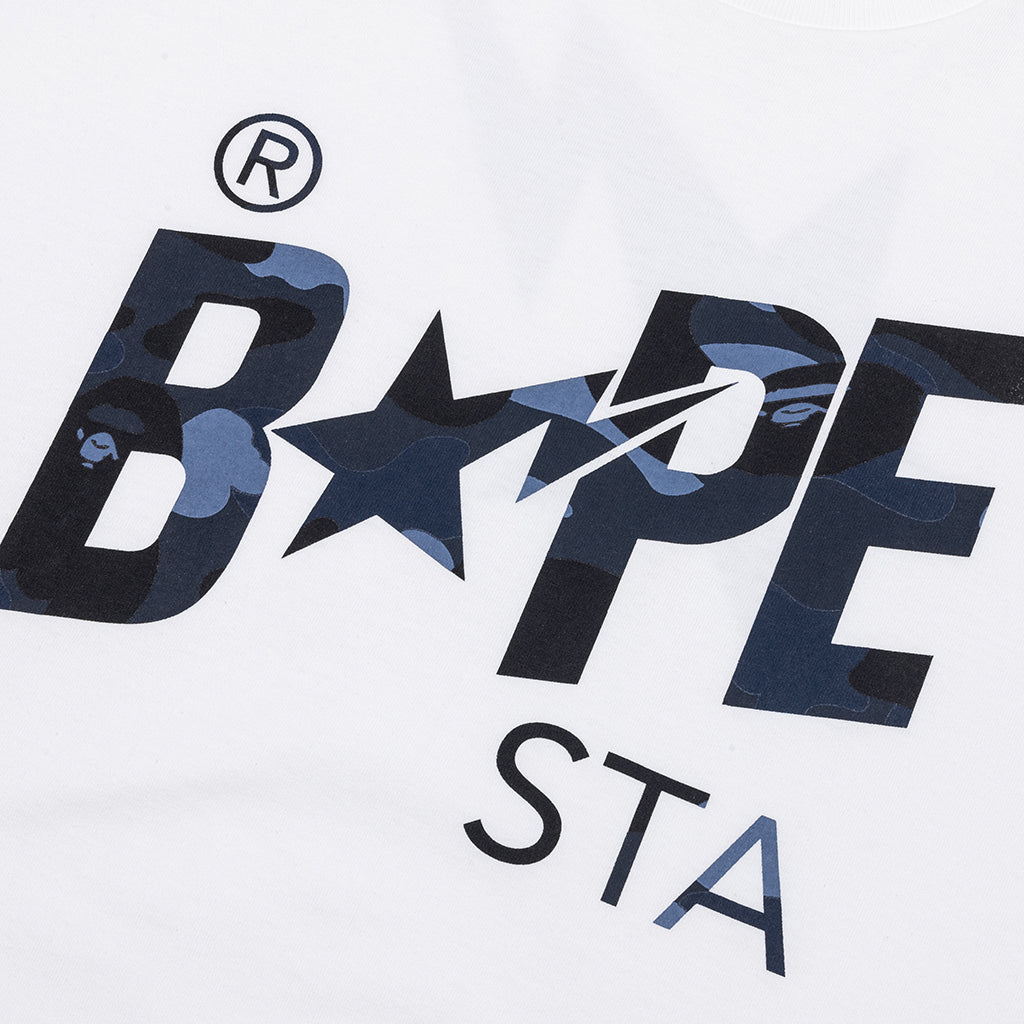A BATHING APE Color Camo Bape Sta Logo Tee - White
