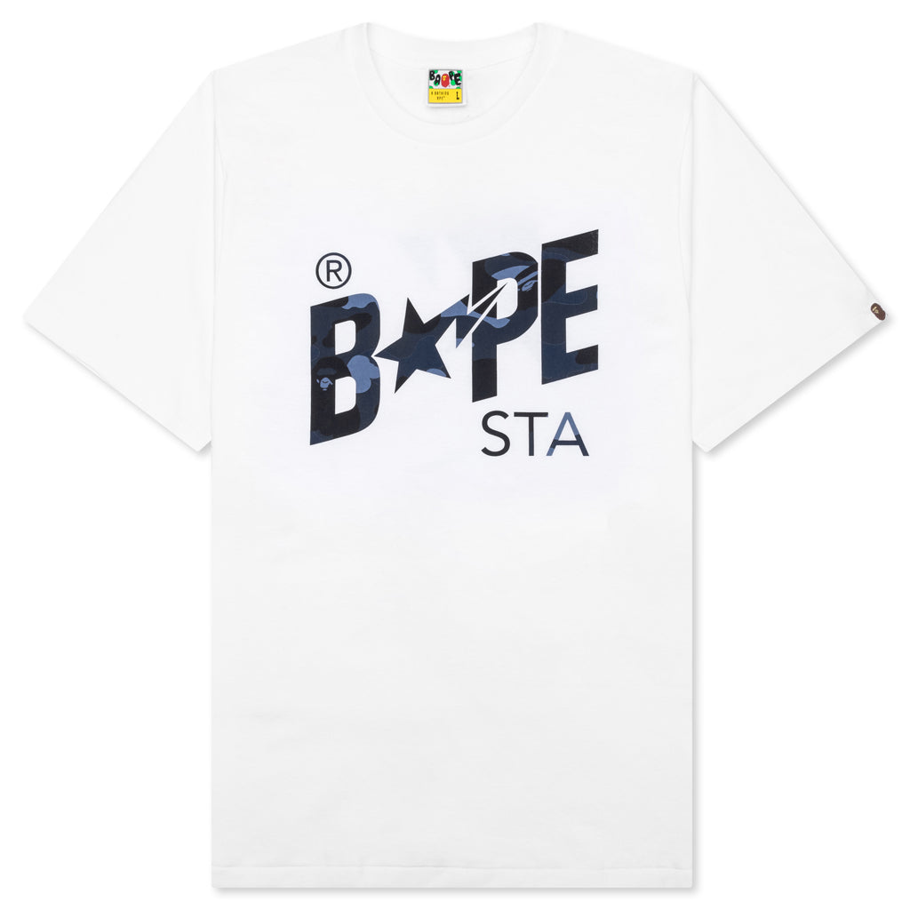 A BATHING APE Color Camo Bape Sta Logo Tee - White