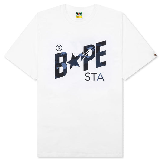 A BATHING APE Color Camo Bape Sta Logo Tee - White