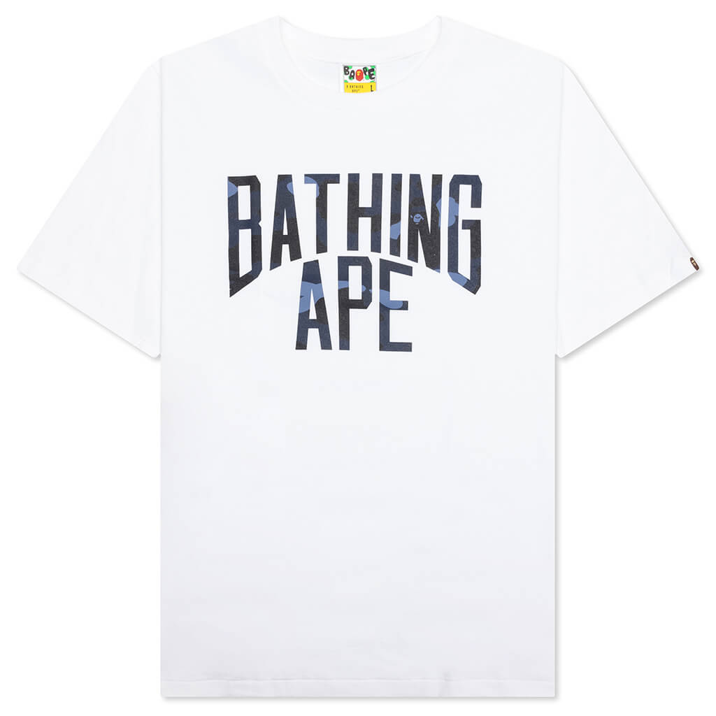 A BATHING APE Color Camo Bathing Ape Tee - White