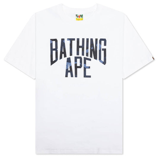 A BATHING APE Color Camo Bathing Ape Tee - White