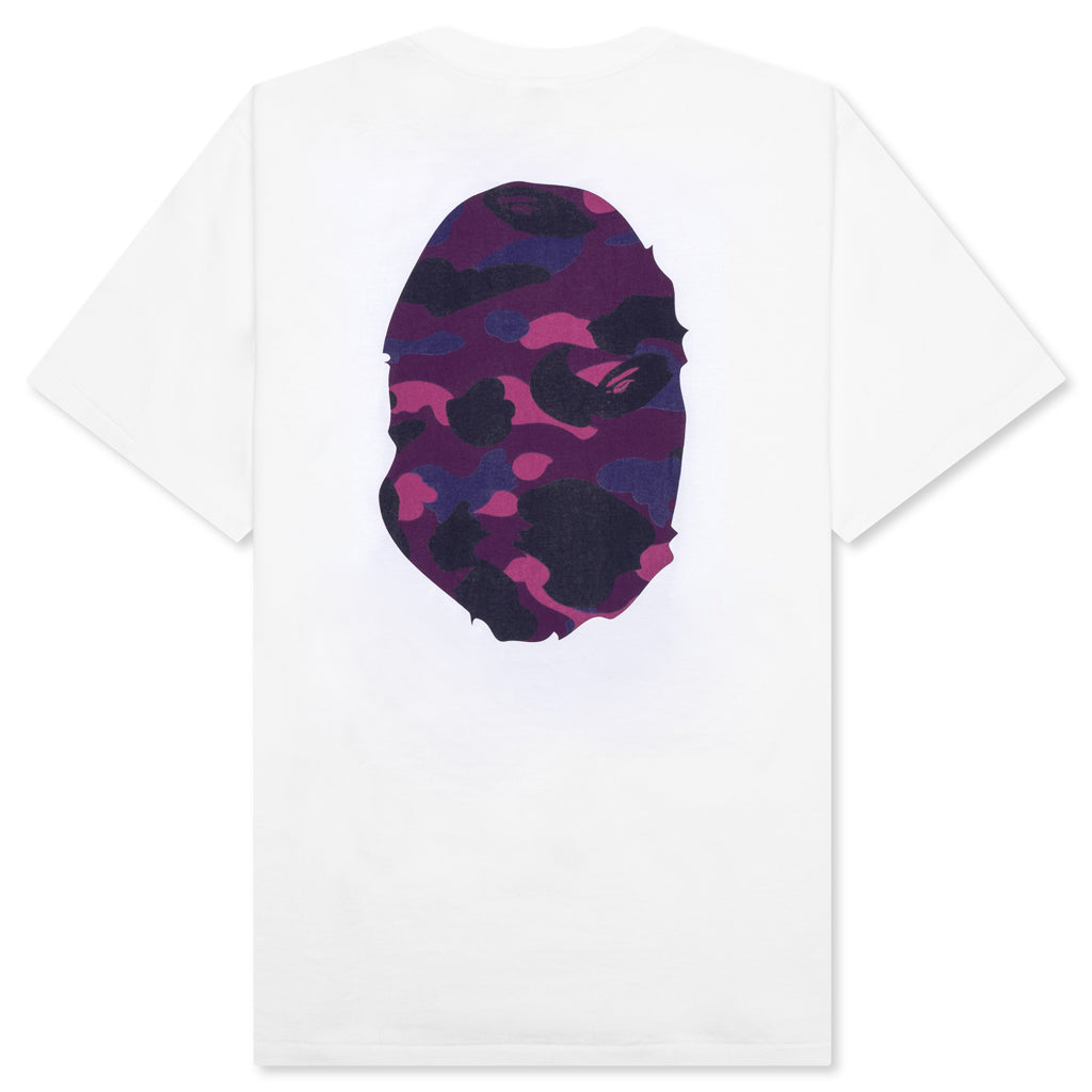 A BATHING APE Color Camo Big Ape Head Tee - White/Purple