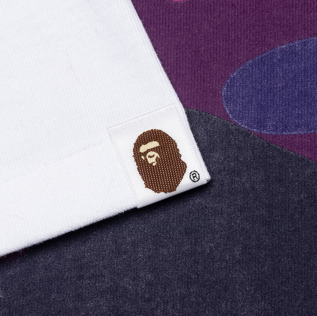 A BATHING APE Color Camo Big Ape Head Tee - White/Purple