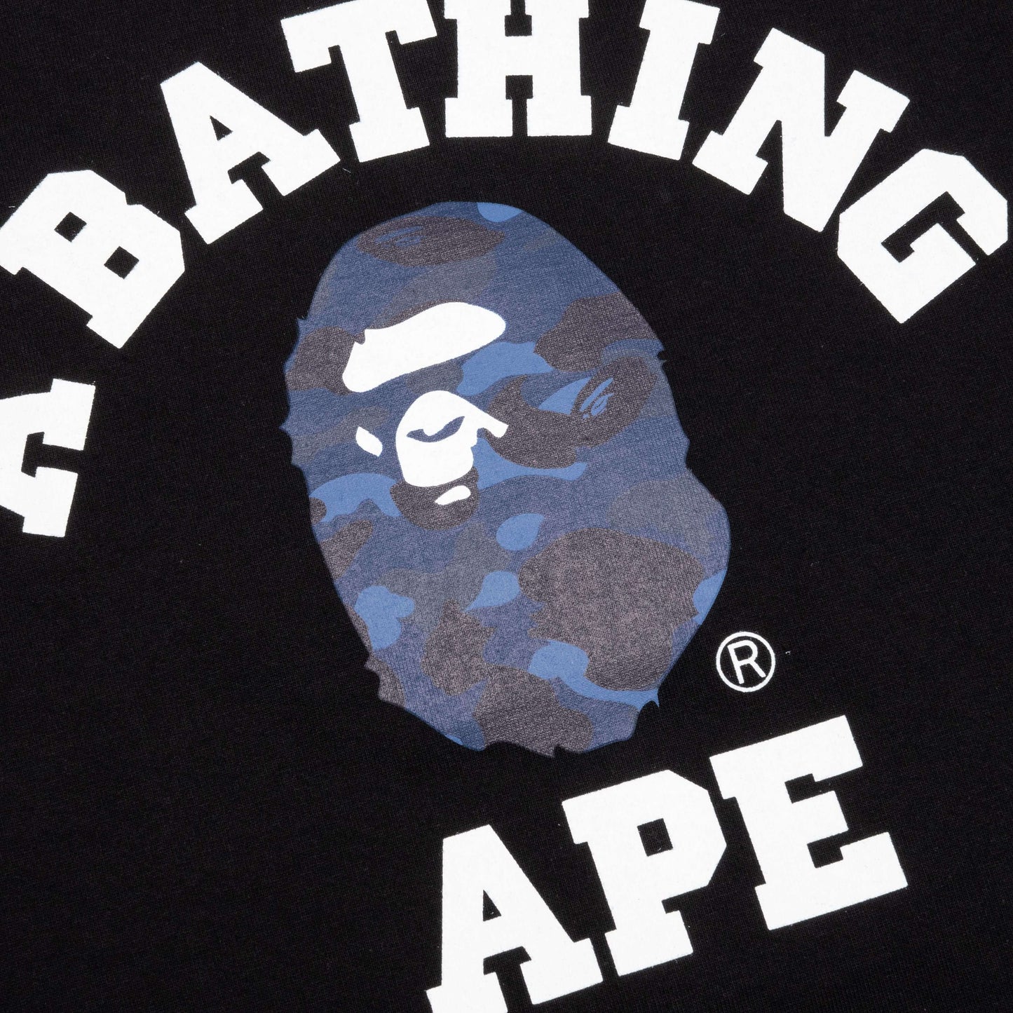 A BATHING APE Color Camo College Tee - Black/Navy