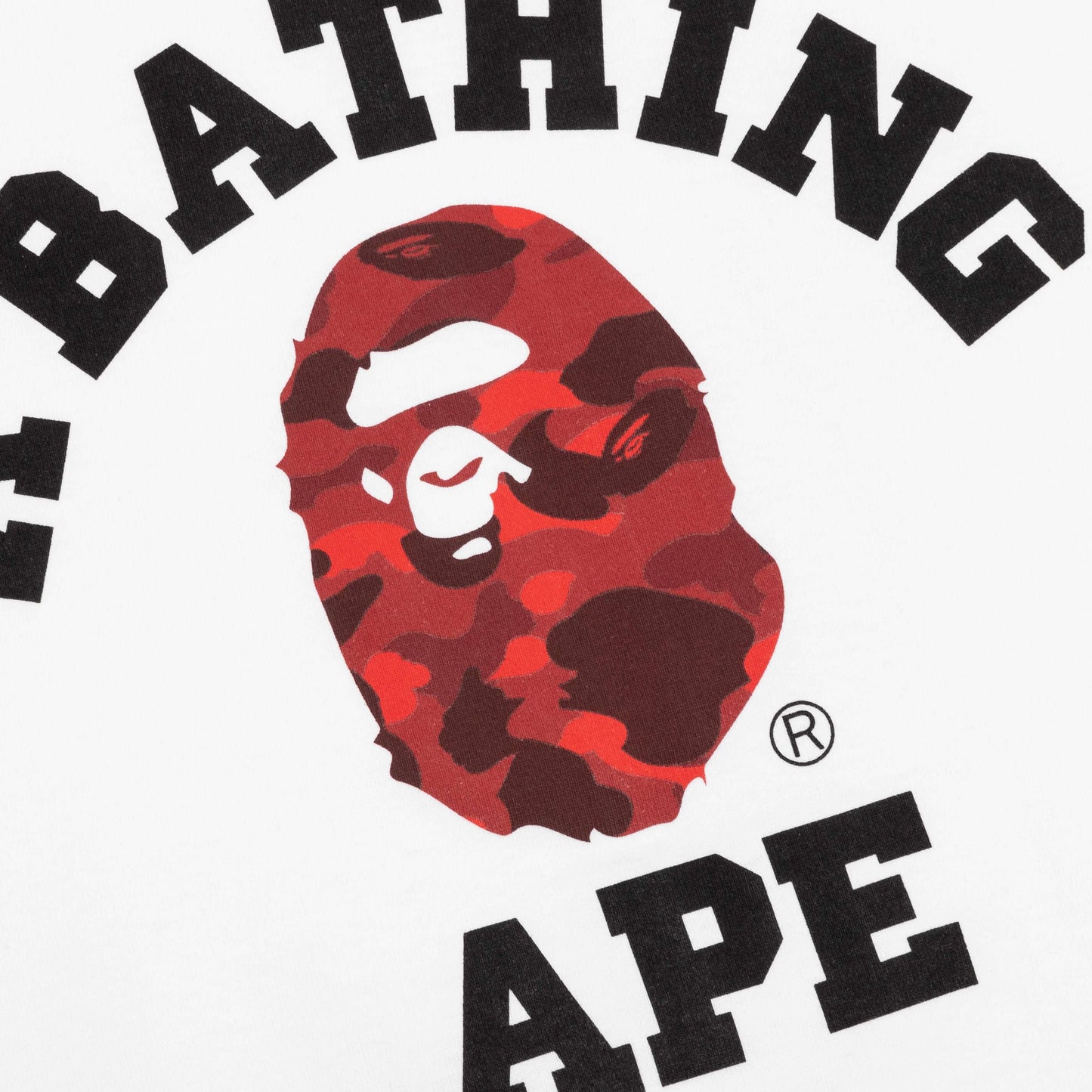 A BATHING APE Color Camo College Tee - White/Red