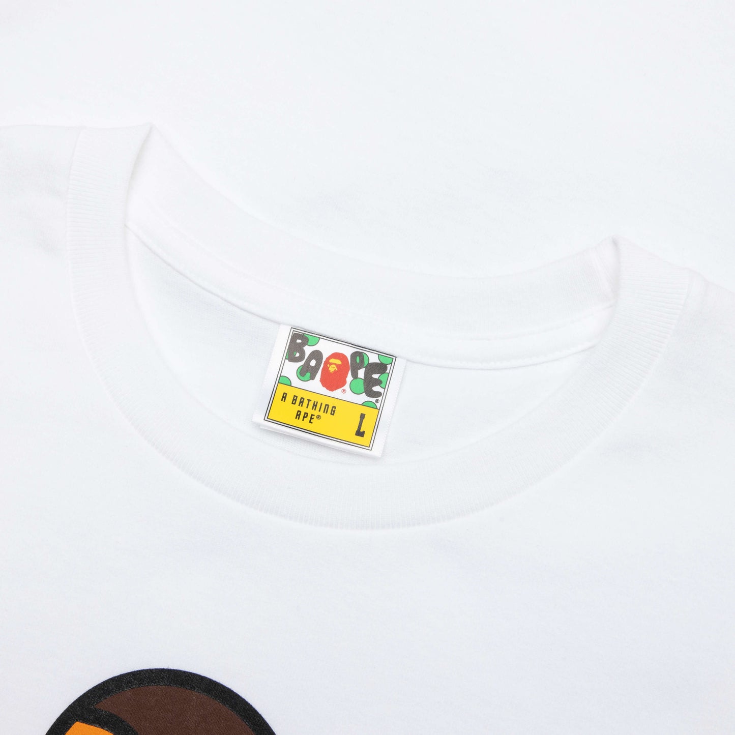 A BATHING APE Color Camo Milo on Big Ape Tee - White/Navy