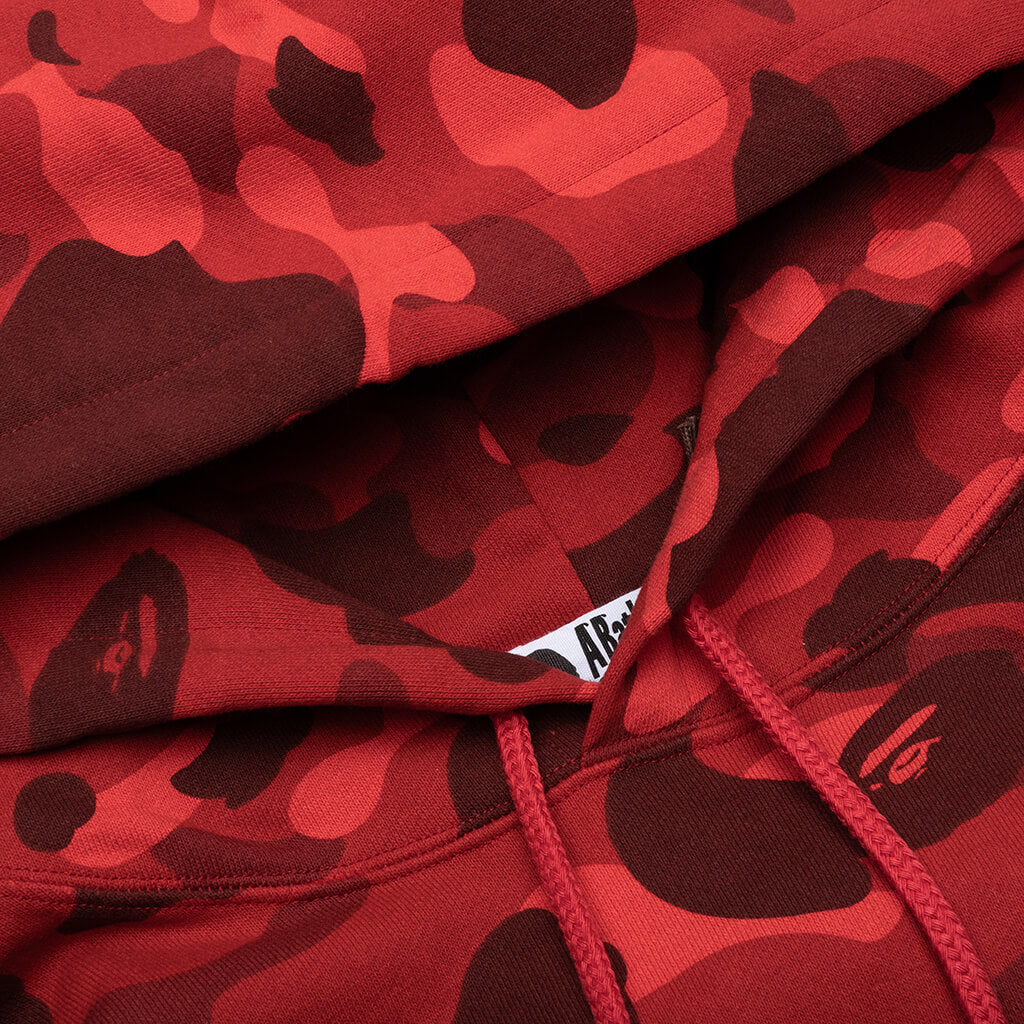A BATHING APE Color Camo Pullover Hoodie - Red