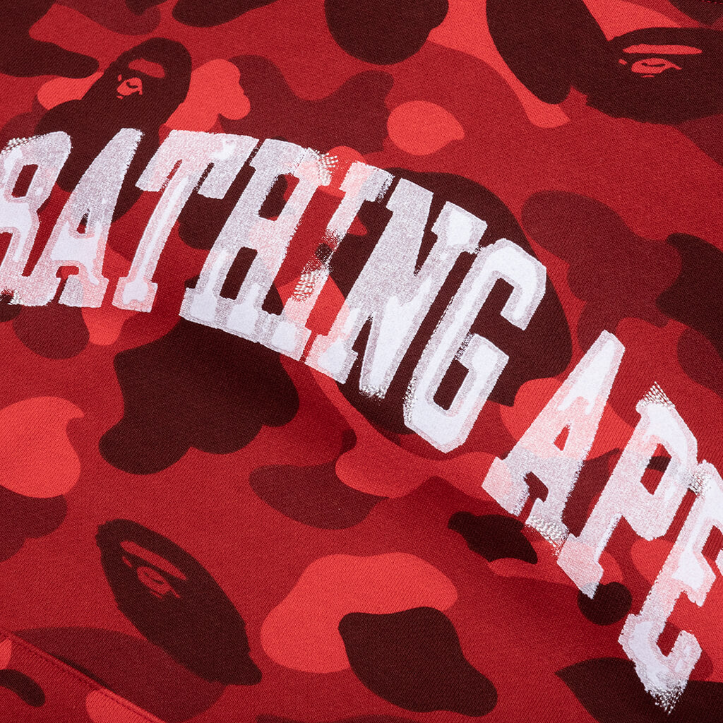 A BATHING APE Color Camo Pullover Hoodie - Red