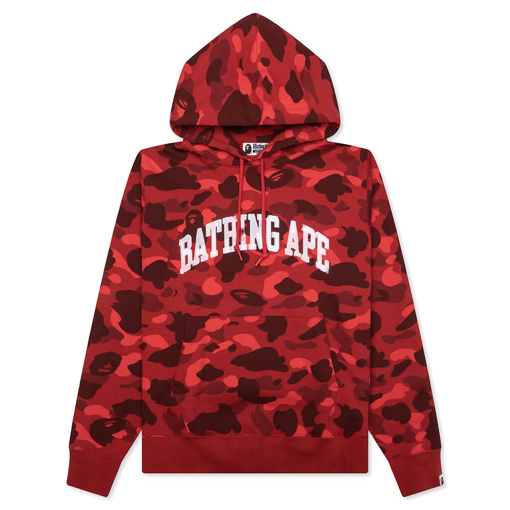 A BATHING APE Color Camo Pullover Hoodie - Red
