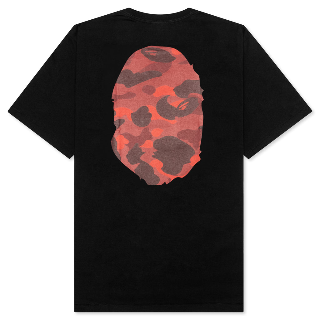A BATHING APE Color Camo Big Ape Head Tee - Black/Red