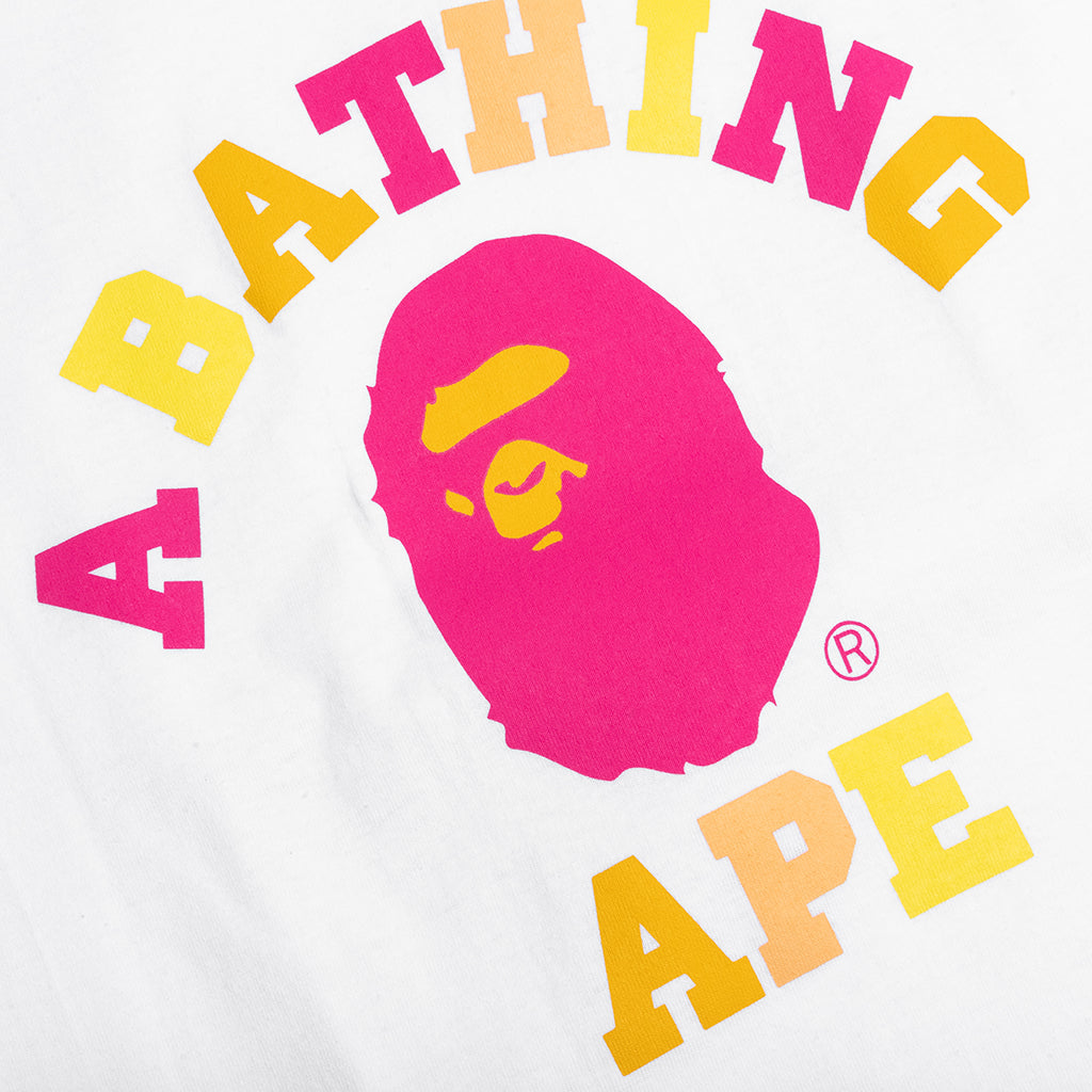 A BATHING APE Colors College Tee - White