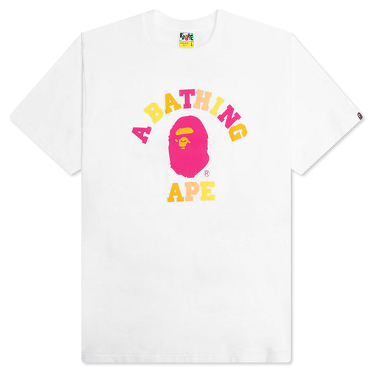 A BATHING APE Colors College Tee - White